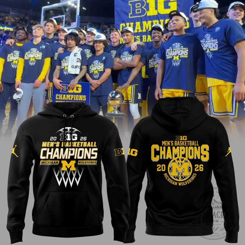 2026 Big Ten Champions Hoodie for Michigan Wolverines Men's Basketball 3 2026 Big Ten Champions Hoodie for Michigan Wolverines Men's Basketball