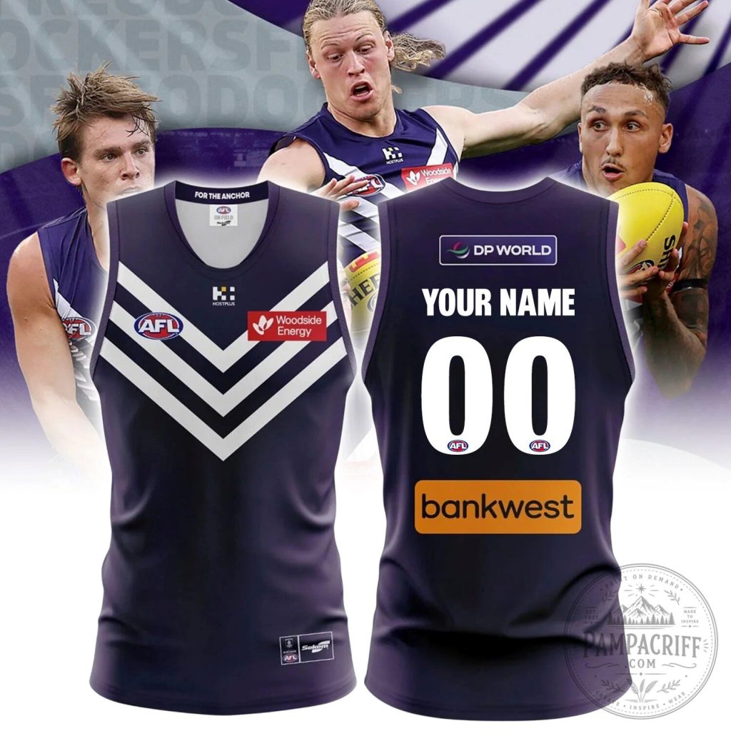 Fremantle Football Club Personalized Home Australian Rules Football Jersey Fremantle Football Club Personalized Home Australian Rules Football Jersey