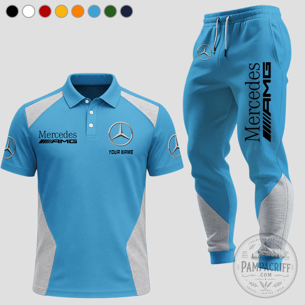 Mercedes AMG Petronas Formula One Team Red Polo Shirt and Track Pants Set 13 Mercedes AMG Petronas Formula One Team Red Polo Shirt and Track Pants Set