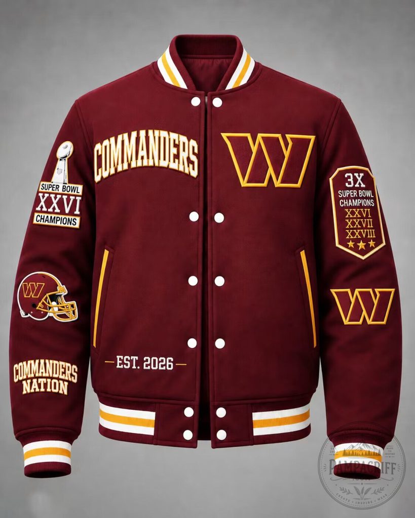 Washington Commanders Super Bowl Champions Varsity Jacket