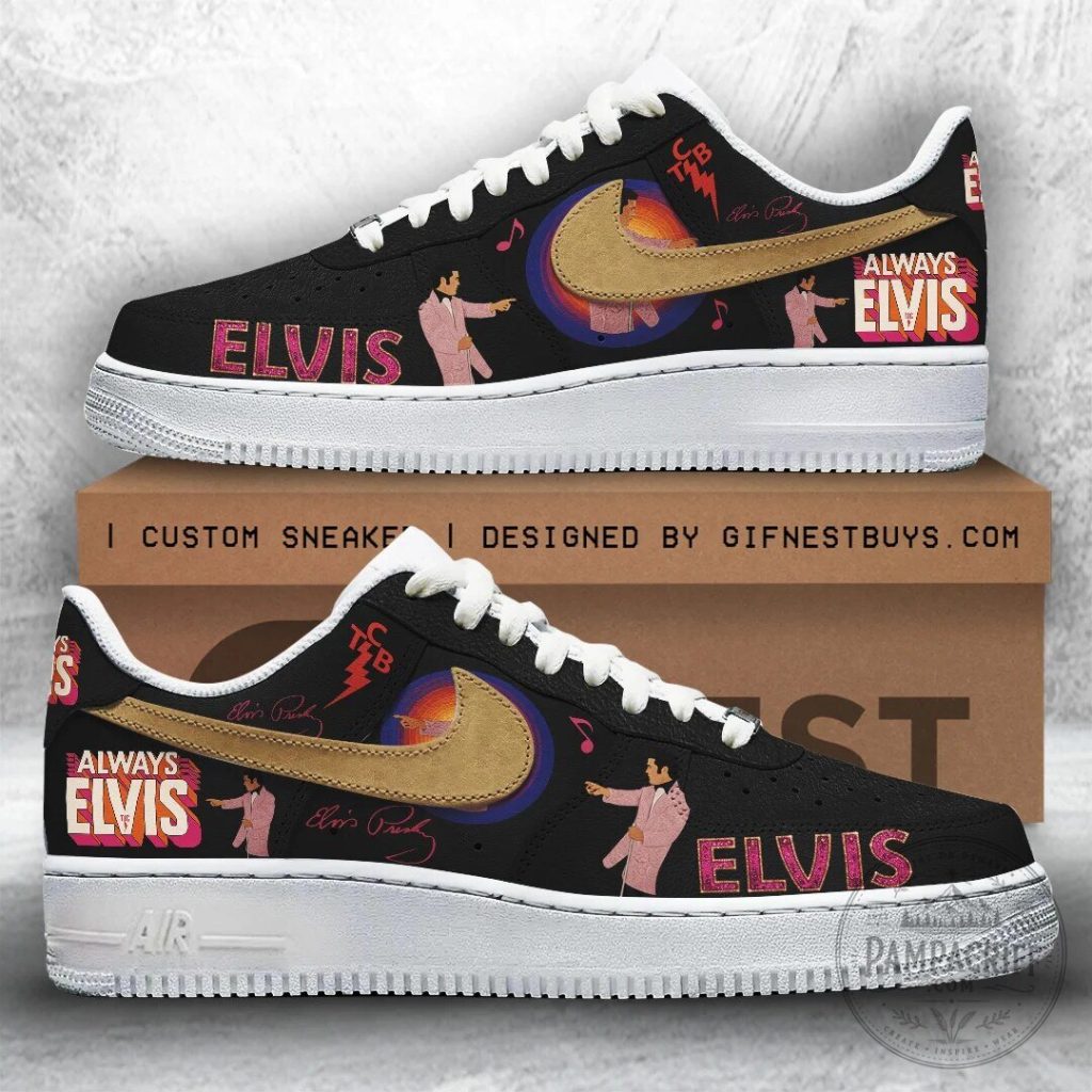 Elvis Presley Always Elvis Black Custom Sneakers Shoes 41 Elvis Presley Always Elvis Black Custom Sneakers Shoes