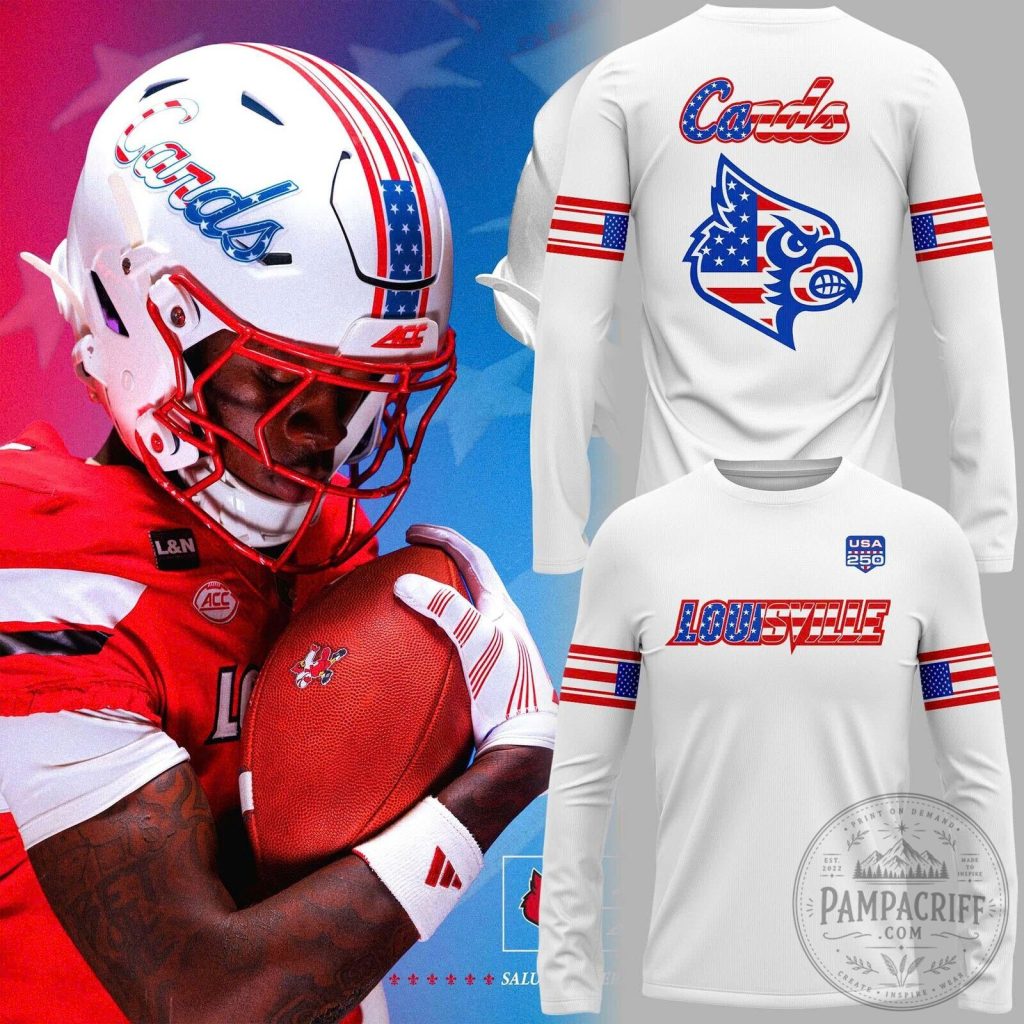Louisville Cardinals American Flag Patriotic Long-Sleeve T-Shirt Louisville Cardinals American Flag Patriotic Long-Sleeve T-Shirt