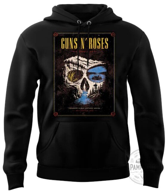 Guns N' Roses Ridgedale Missouri 2026 Tour Skull Lake Black Hoodie 8 Guns N