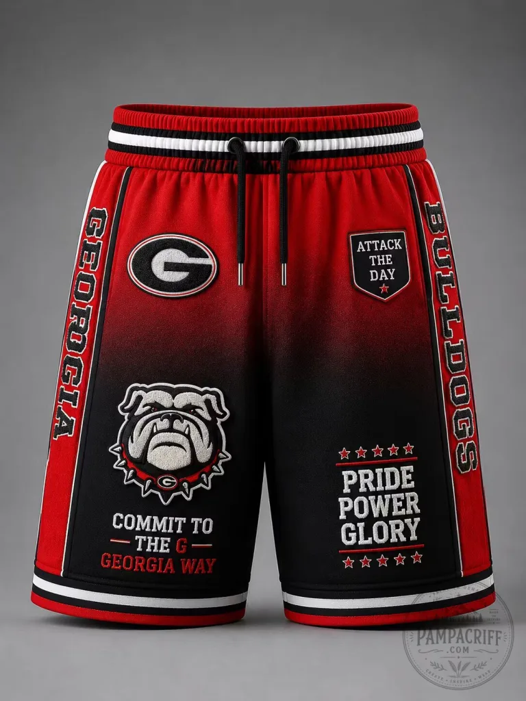Georgia Bulldogs Football Team Pride Power Glory Athletic Shorts