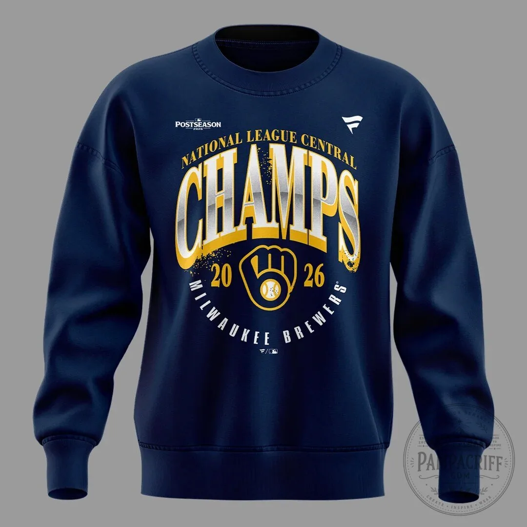 Milwaukee Brewers 2026 National League Central Division Champions Sweatshirt 9 Milwaukee Brewers 2026 National League Central Division Champions Sweatshirt