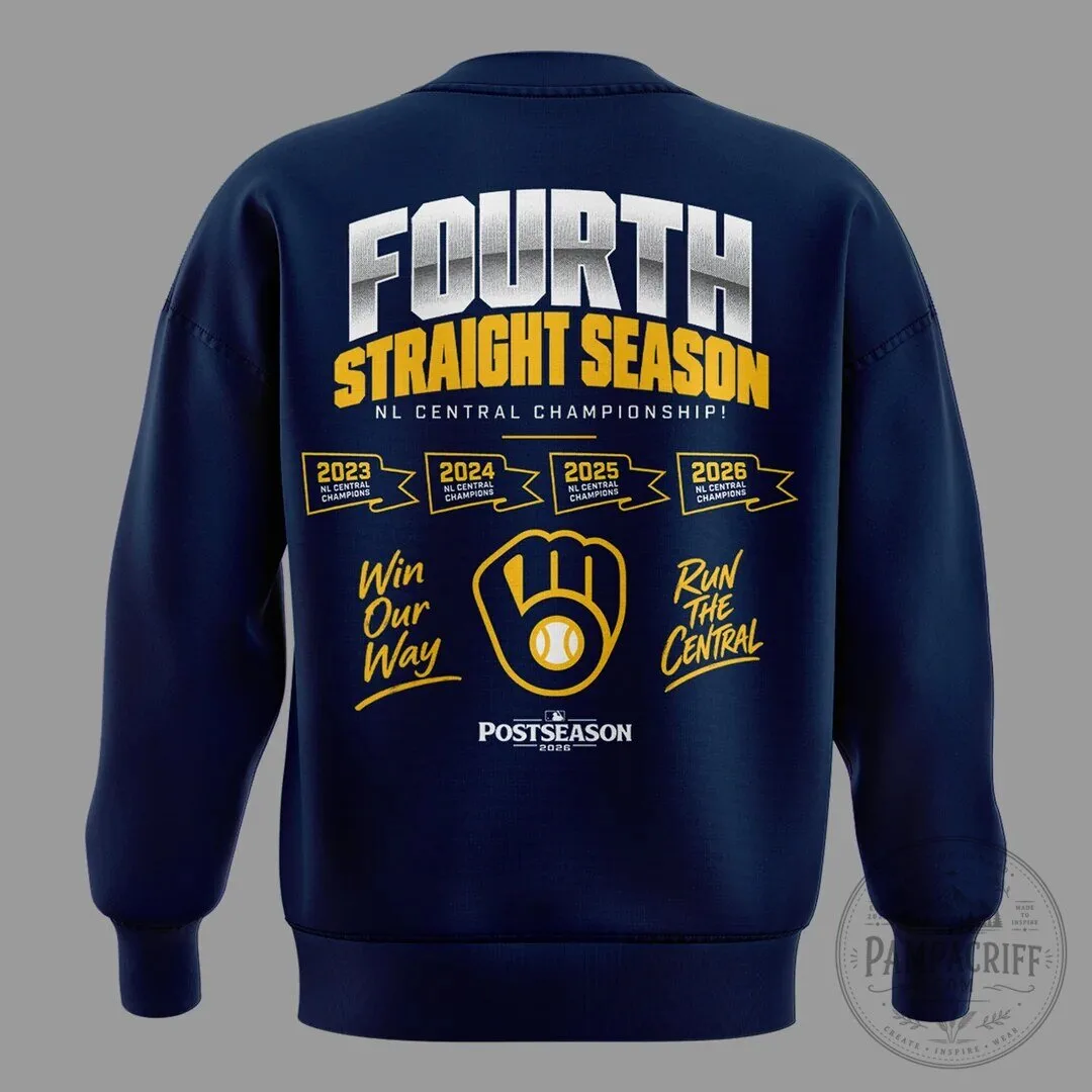 Milwaukee Brewers 2026 National League Central Division Champions Sweatshirt 10 Milwaukee Brewers 2026 National League Central Division Champions Sweatshirt