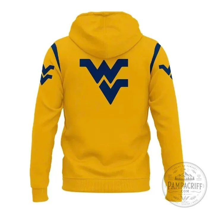 West Virginia Mountaineers Football Team Yellow Hoodie 12 West Virginia Mountaineers Football Team Yellow Hoodie