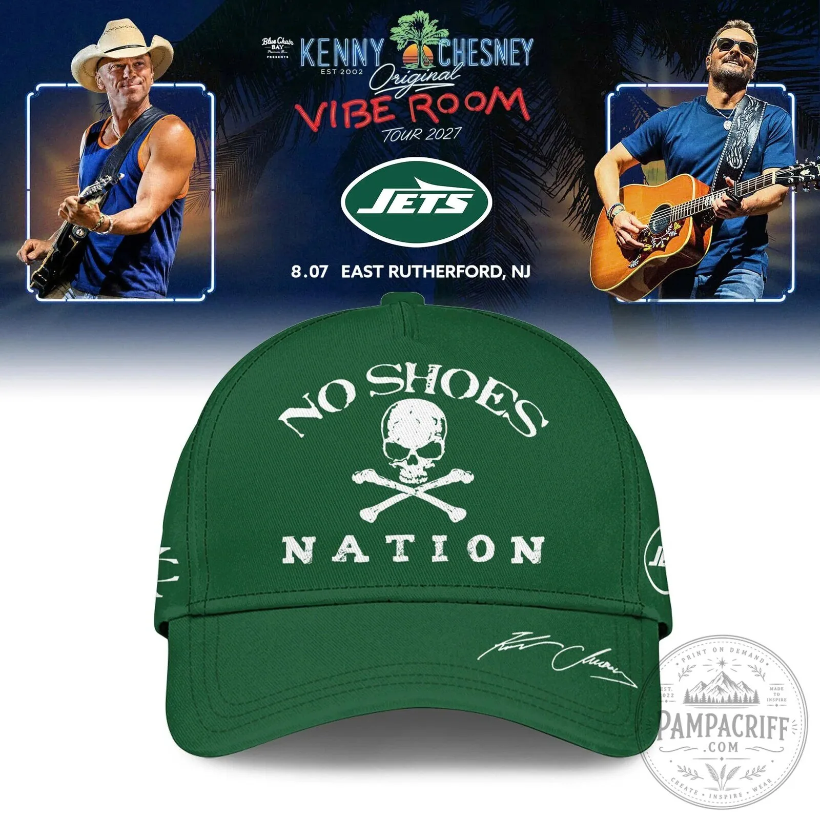 Kenny Chesney New York Jets No Shoes Nation Vibe Room Tour 2027 Football Jersey 7 Kenny Chesney New York Jets No Shoes Nation Vibe Room Tour 2027 Football Jersey