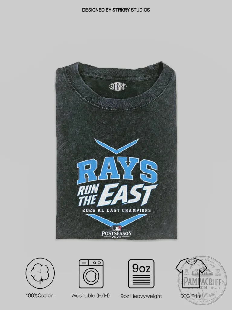 Tampa Bay Rays Run The East 2026 AL East Champions Postseason T-Shirt 41 Tampa Bay Rays Run The East 2026 AL East Champions Postseason T-Shirt