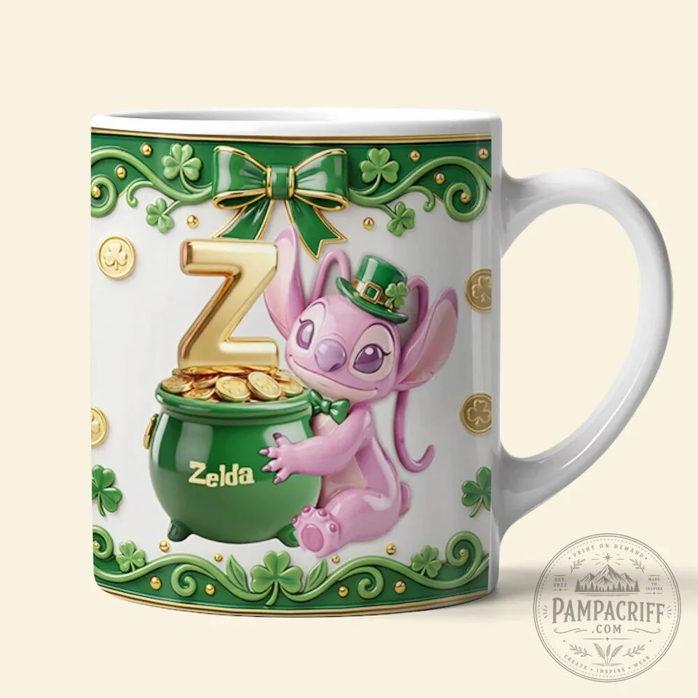 Stitch St Patrick's Day Lucky Clover Personalized Coffee Mug 15 Stitch St Patrick
