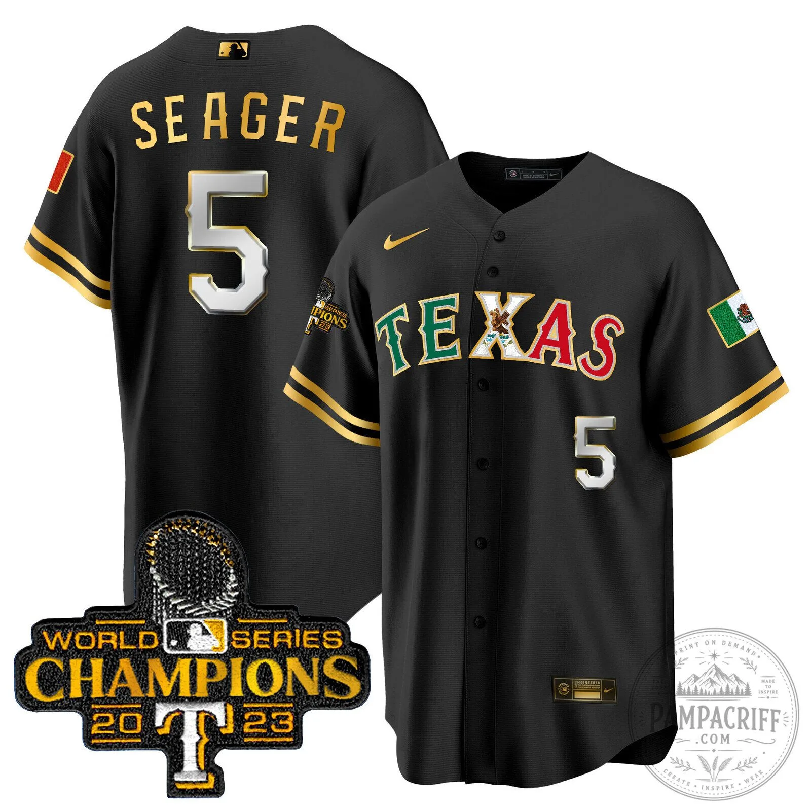 Corey Seager Texas Rangers 2023 World Series Champions Baseball Jersey