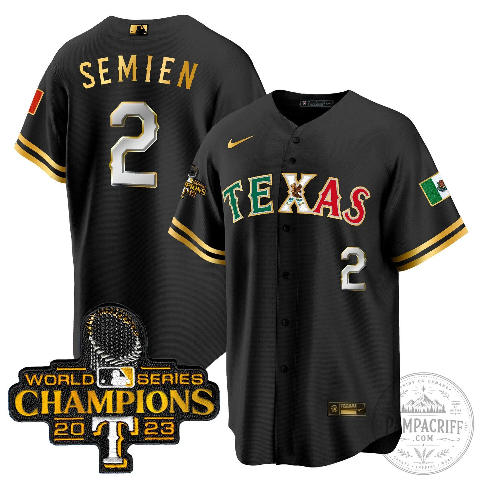 Corey Seager Texas Rangers 2023 World Series Champions Baseball Jersey 50 Corey Seager Texas Rangers 2023 World Series Champions Baseball Jersey