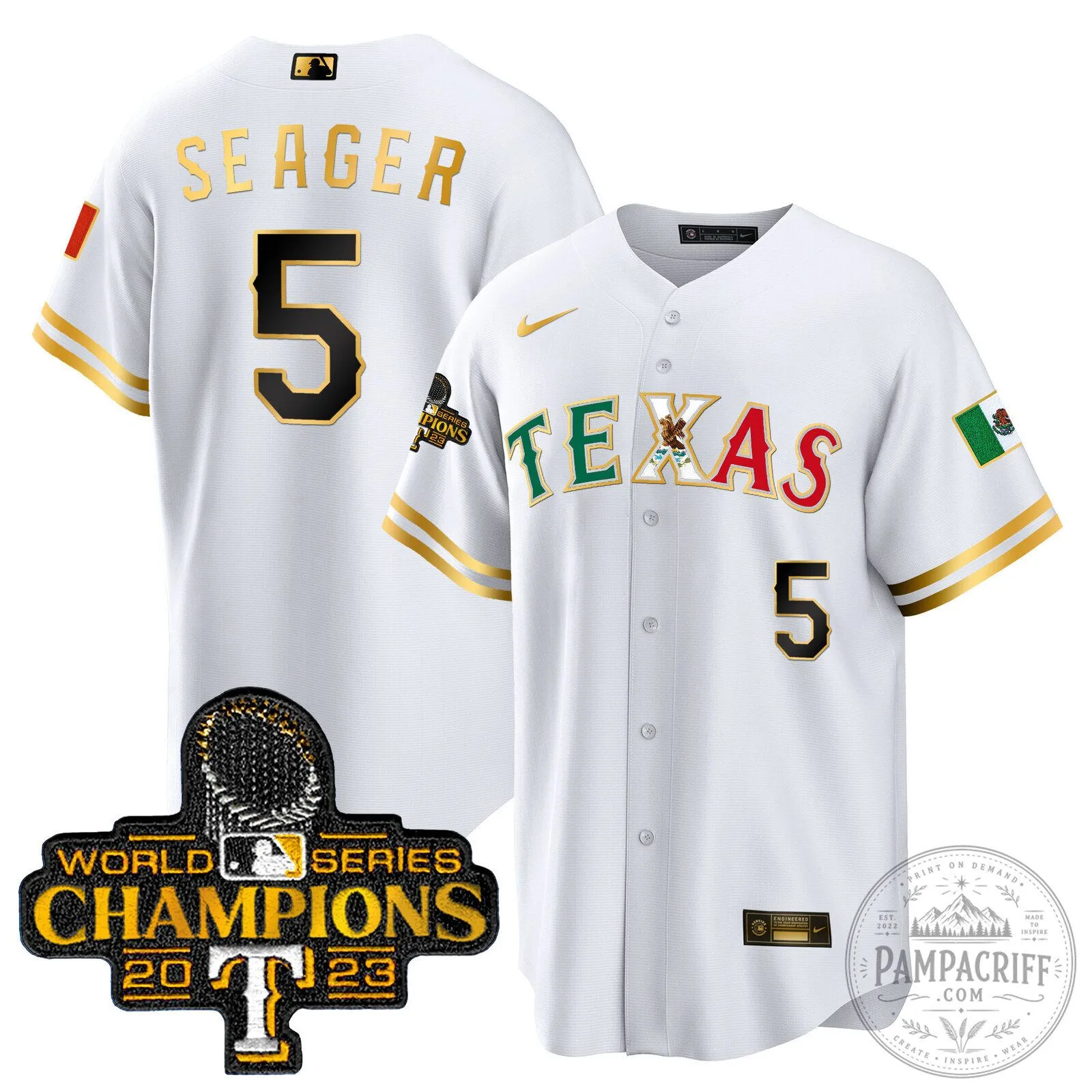 Corey Seager Texas Rangers 2023 World Series Champions Baseball Jersey 58 Corey Seager Texas Rangers 2023 World Series Champions Baseball Jersey