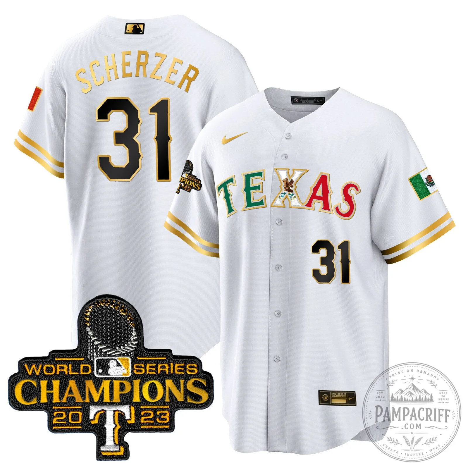 Corey Seager Texas Rangers 2023 World Series Champions Baseball Jersey 65 Corey Seager Texas Rangers 2023 World Series Champions Baseball Jersey