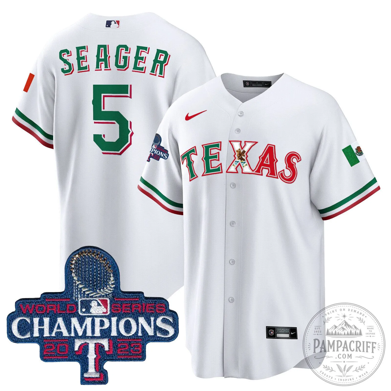 Corey Seager Texas Rangers 2023 World Series Champions Baseball Jersey 67 Corey Seager Texas Rangers 2023 World Series Champions Baseball Jersey