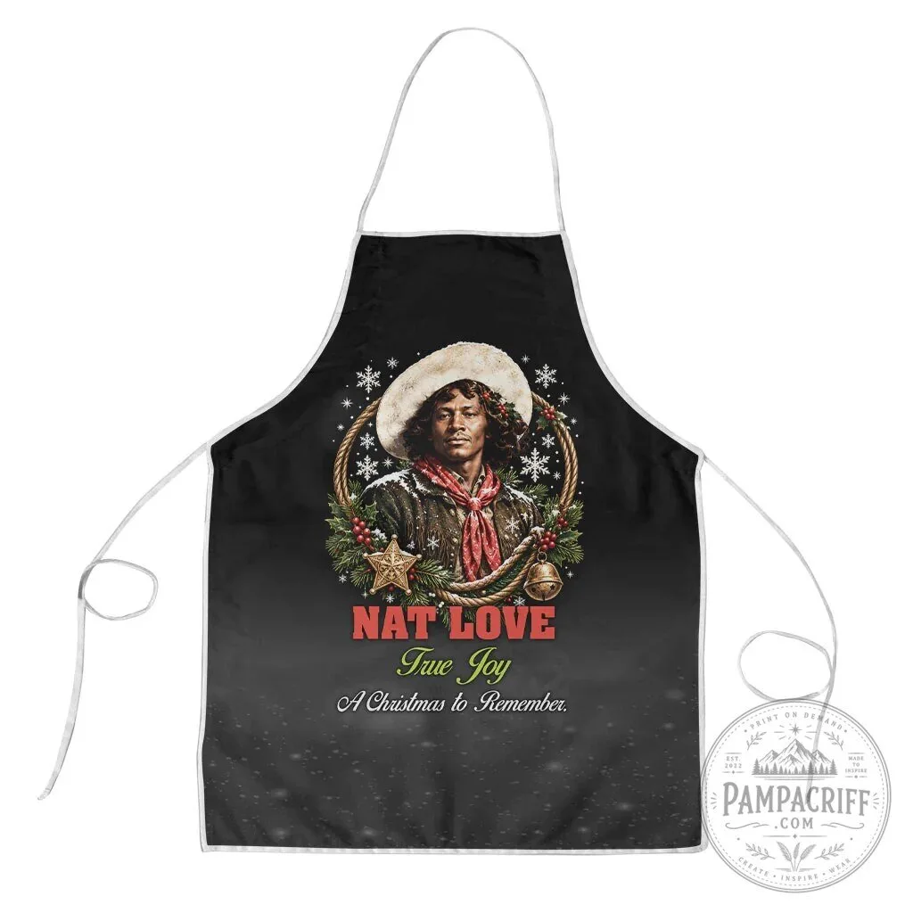 Nat Love Wild West Christmas Portrait Art Holiday Cooking Apron 5 Nat Love Wild West Christmas Portrait Art Holiday Cooking Apron