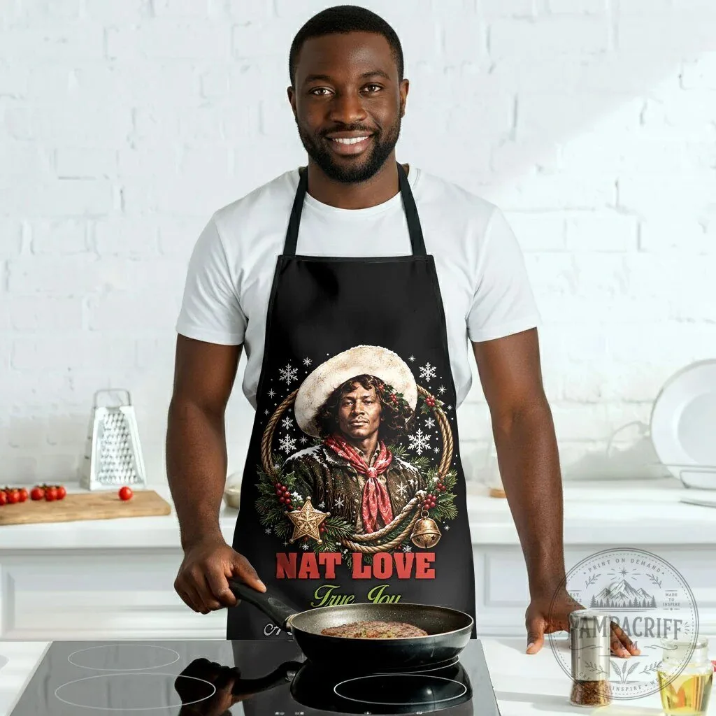 Nat Love Wild West Christmas Portrait Art Holiday Cooking Apron 8 Nat Love Wild West Christmas Portrait Art Holiday Cooking Apron