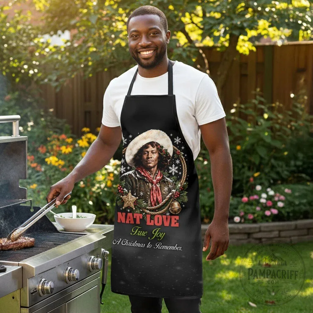 Nat Love Wild West Christmas Portrait Art Holiday Cooking Apron 9 Nat Love Wild West Christmas Portrait Art Holiday Cooking Apron
