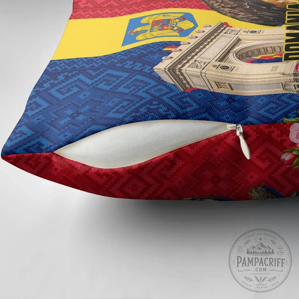 Romania Flag Arcul De Triumf Eagle Peony Floral Pattern Decorative Pillow 9 Romania Flag Arcul De Triumf Eagle Peony Floral Pattern Decorative Pillow