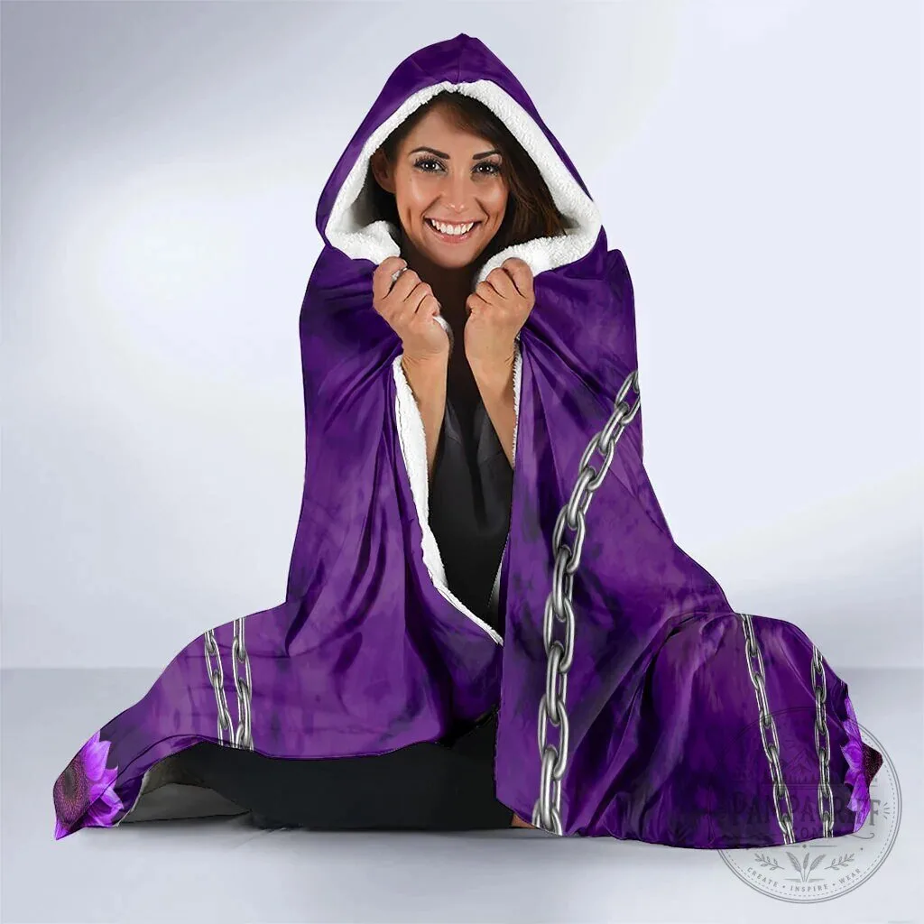Domestic Violence Awareness Hooded Blanket with Purple Sunflowers and Strength Quote 9 Domestic Violence Awareness Hooded Blanket with Purple Sunflowers and Strength Quote
