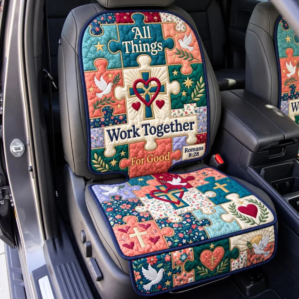 Christian Faith All Things Work Together For Good Car Seat Protector Christian Faith All Things Work Together For Good Car Seat Protector