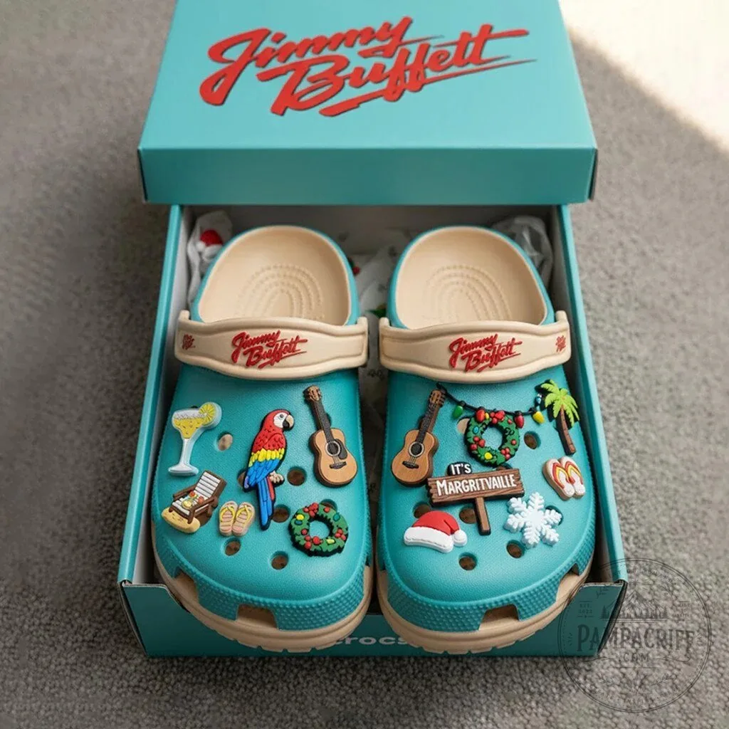 Jimmy Buffett It's Margaritaville Christmas Holiday Crocs Clogs Shoes 7 Jimmy Buffett It