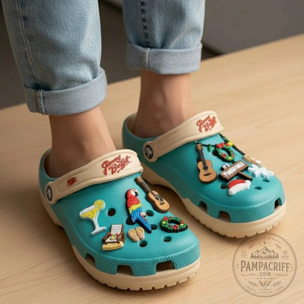 Jimmy Buffett It's Margaritaville Christmas Holiday Crocs Clogs Shoes 8 Jimmy Buffett It