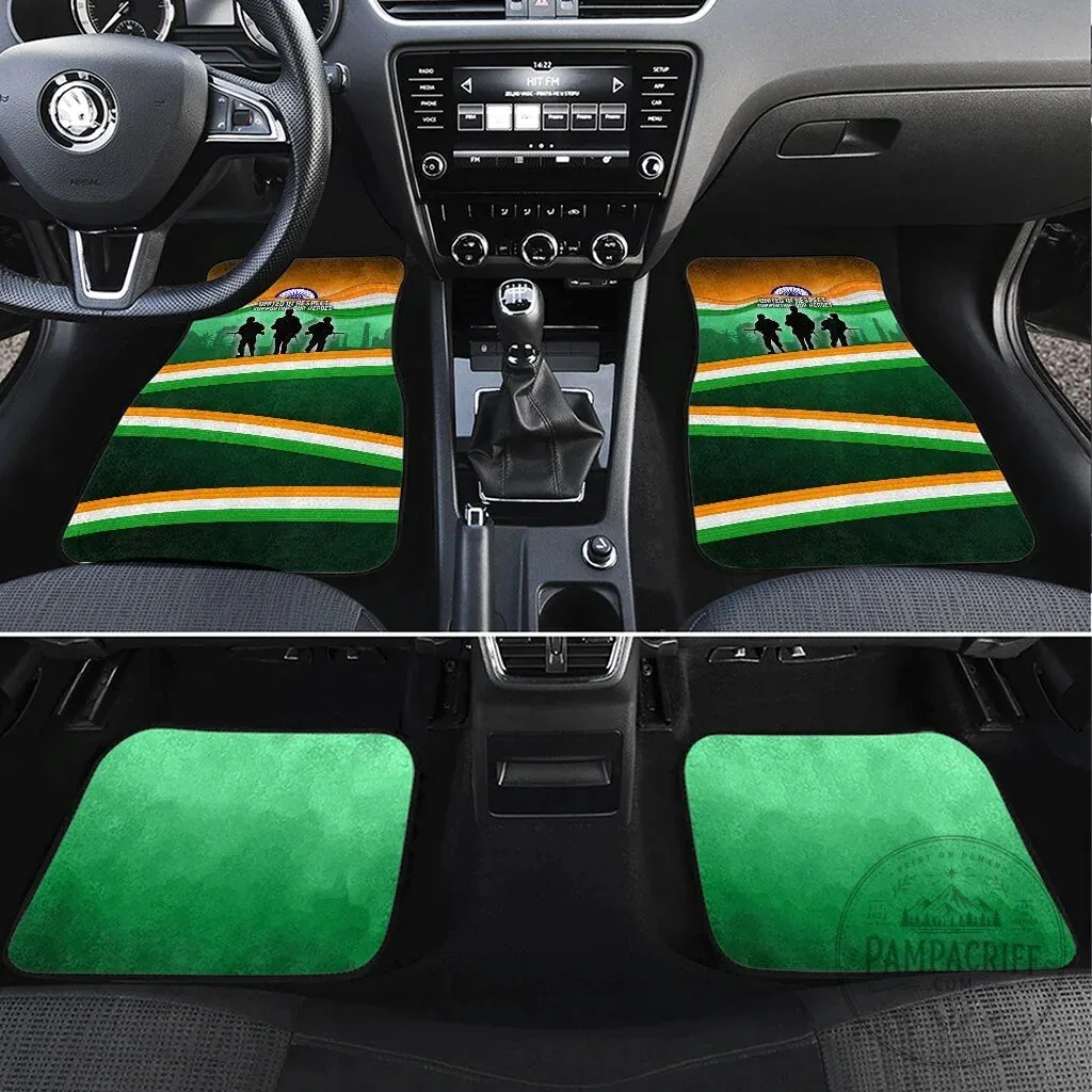 India Armed Forces Flag Day Patriotic Indian Military Car Mat Set 6 India Armed Forces Flag Day Patriotic Indian Military Car Mat Set