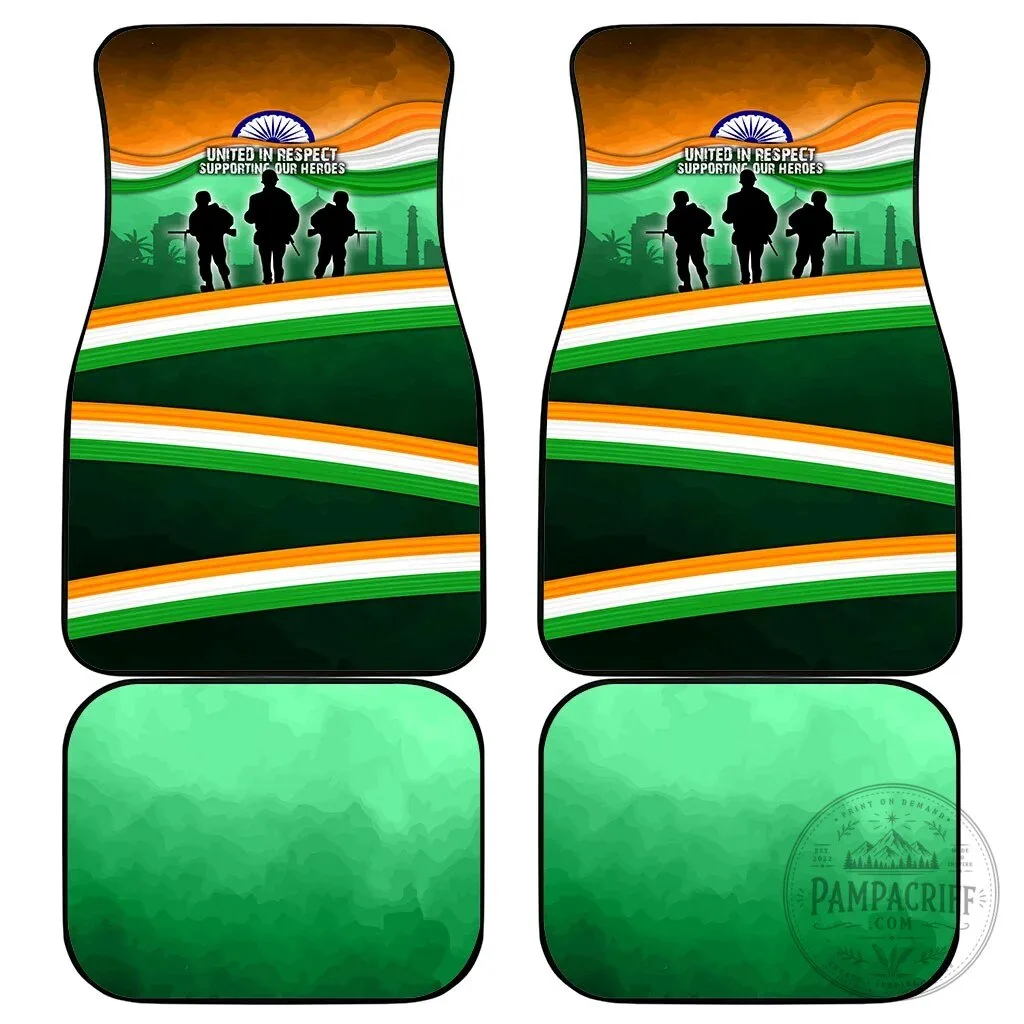 India Armed Forces Flag Day Patriotic Indian Military Car Mat Set 9 India Armed Forces Flag Day Patriotic Indian Military Car Mat Set