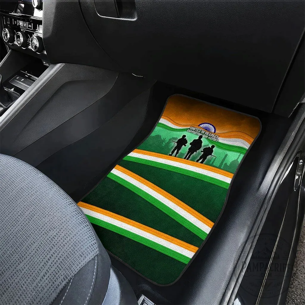 India Armed Forces Flag Day Patriotic Indian Military Car Mat Set 12 India Armed Forces Flag Day Patriotic Indian Military Car Mat Set