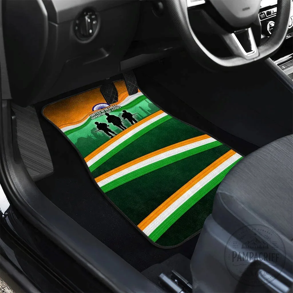 India Armed Forces Flag Day Patriotic Indian Military Car Mat Set 13 India Armed Forces Flag Day Patriotic Indian Military Car Mat Set