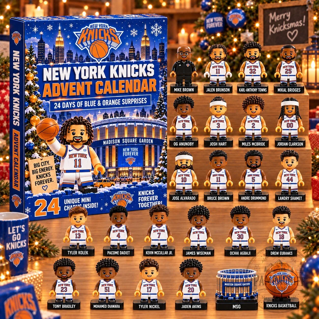 New York Knicks Basketball LEGO Minifigure Advent Calendar Holiday Gift