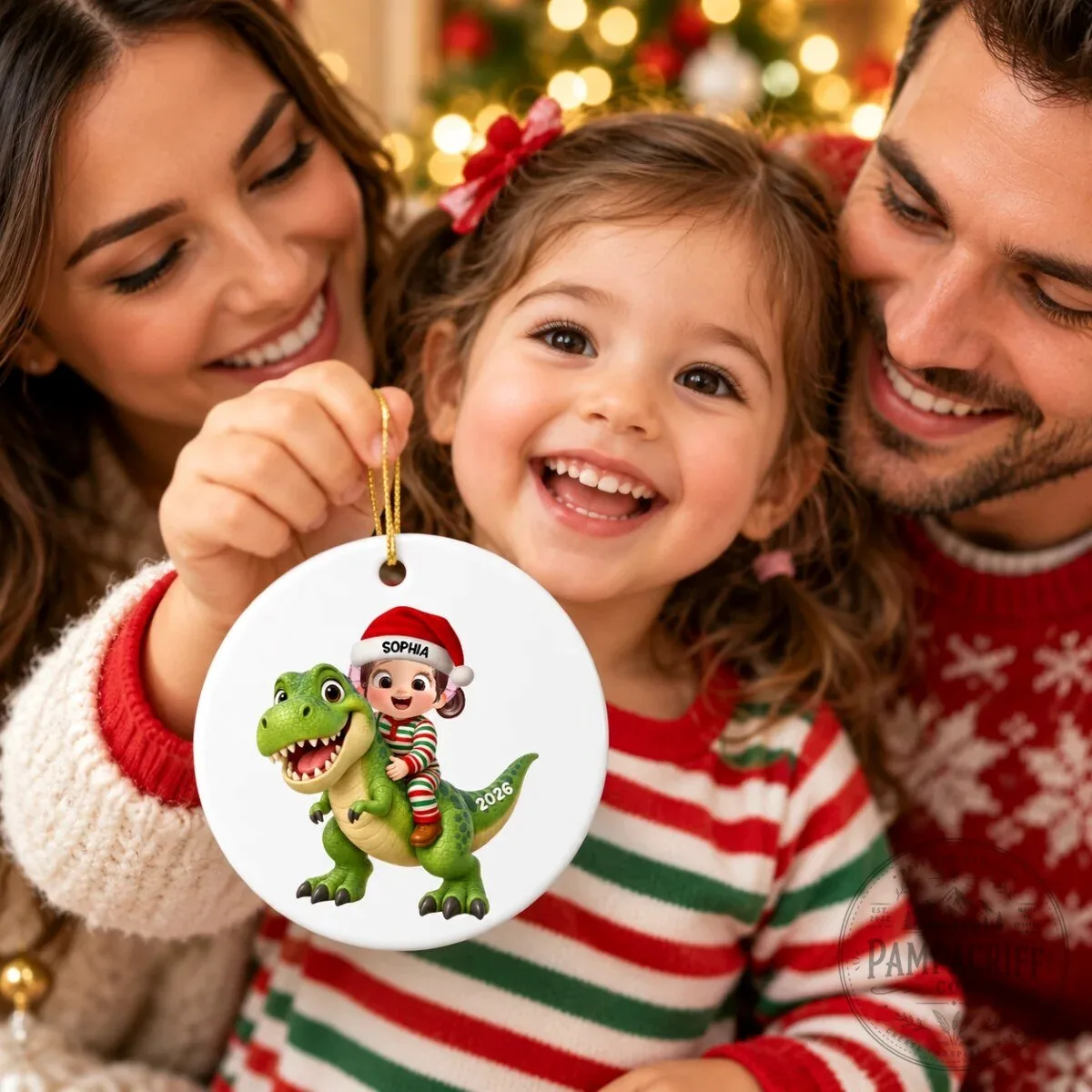 Personalized Christmas Boy Riding Dinosaur Ornament - Custom Kids Holiday Gift 16 Personalized Christmas Boy Riding Dinosaur Ornament - Custom Kids Holiday Gift