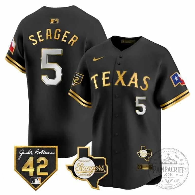 Texas Rangers Corey Seager Black Jackie Robinson Day Baseball Jersey 2 Texas Rangers Corey Seager Black Jackie Robinson Day Baseball Jersey