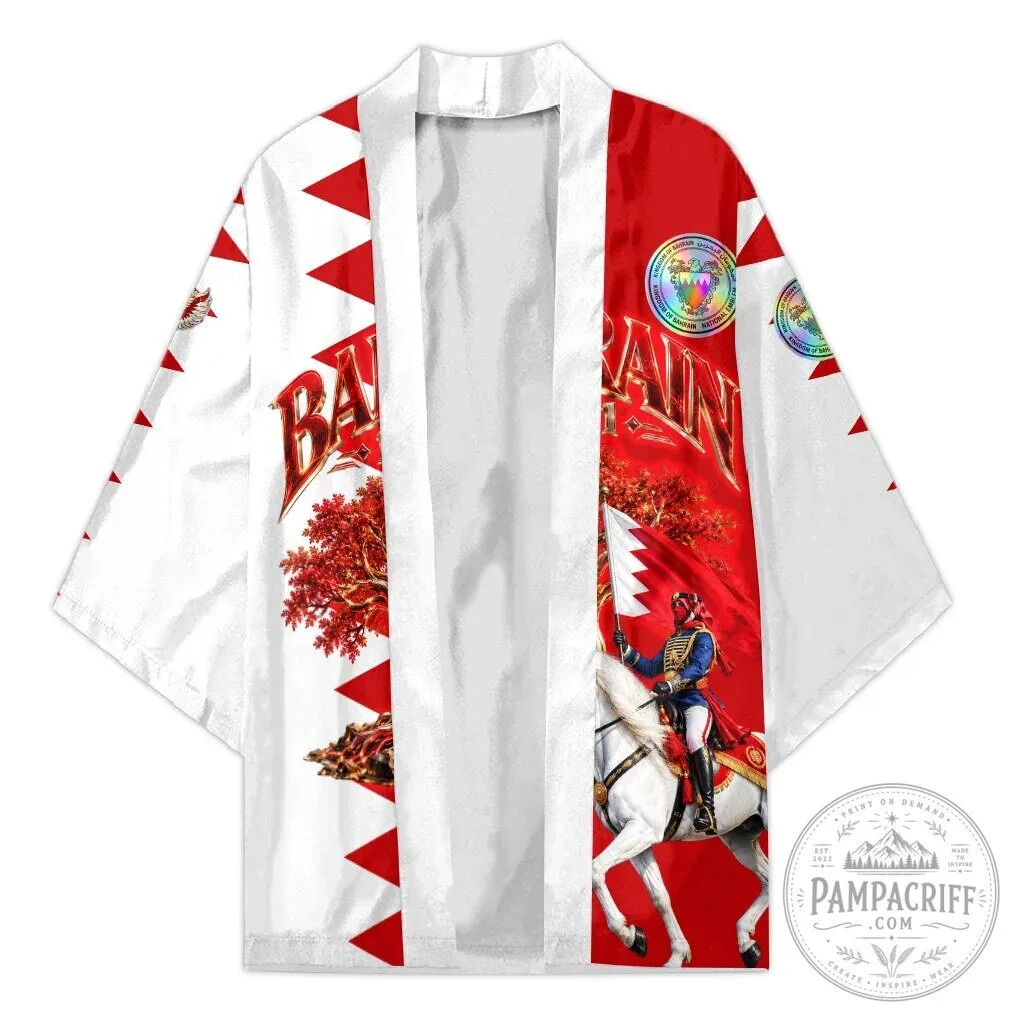 Bahrain National Day Cultural Emblem Flag Horse Knight Kimono Robe