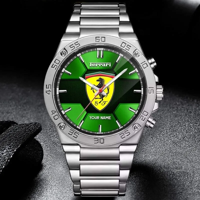 Elegant Stainless Steel Watch with Custom Name Design by Ferrari 18 Elegant Stainless Steel Watch with Custom Name Design by Ferrari