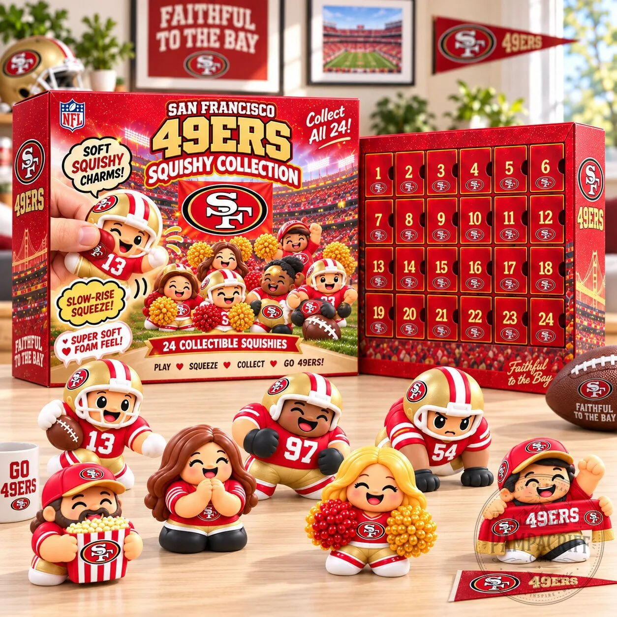 San Francisco 49ers NFL Squishy Collection Advent Calendar 5 San Francisco 49ers NFL Squishy Collection Advent Calendar