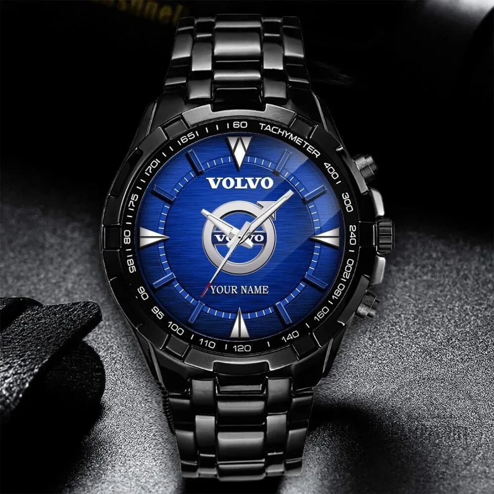 Volvo Custom Name Elegant Fashion Design Black Stainless Steel Watch