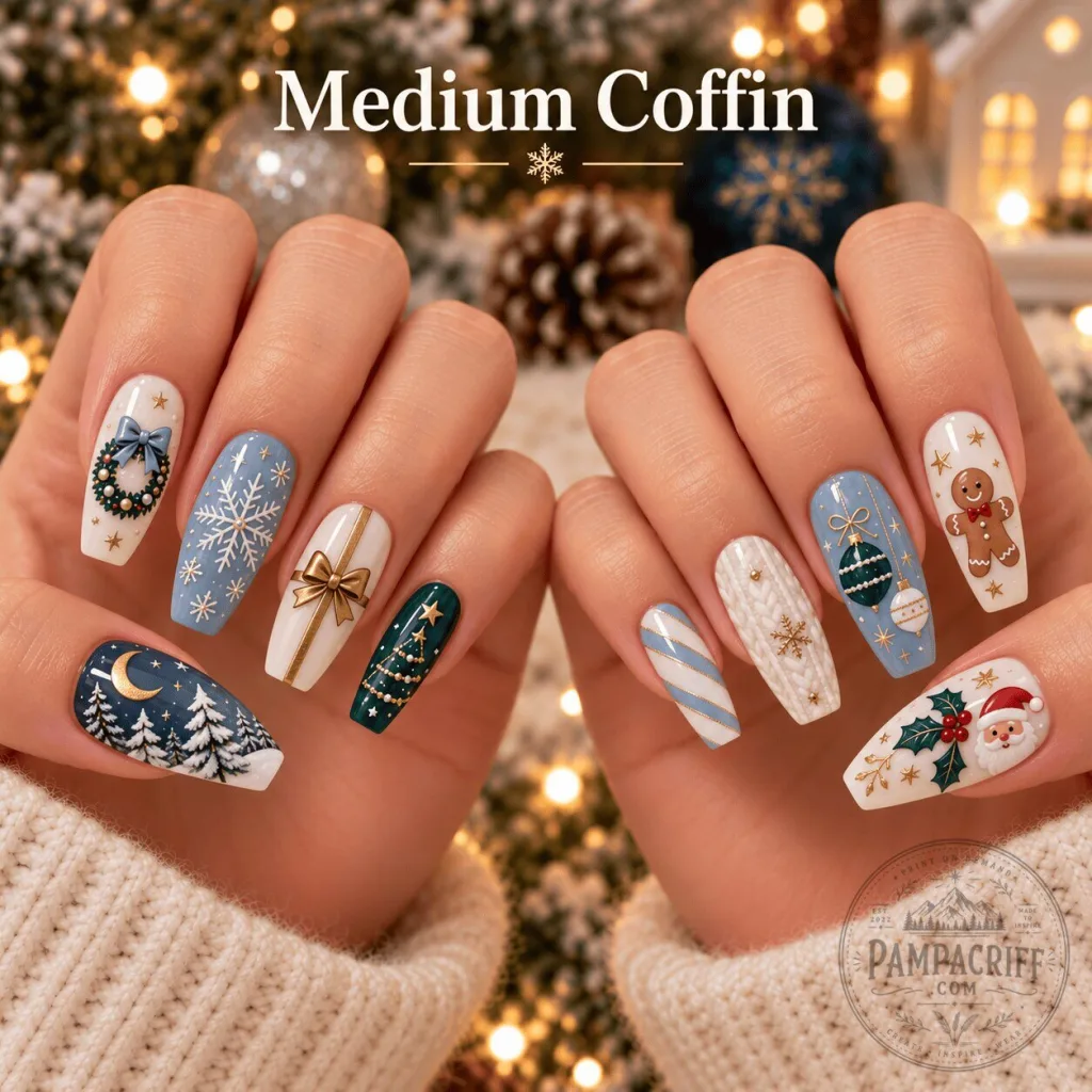Christmas Winter Wonderland Festive Holiday Press-On Nails Set Christmas Winter Wonderland Festive Holiday Press-On Nails Set