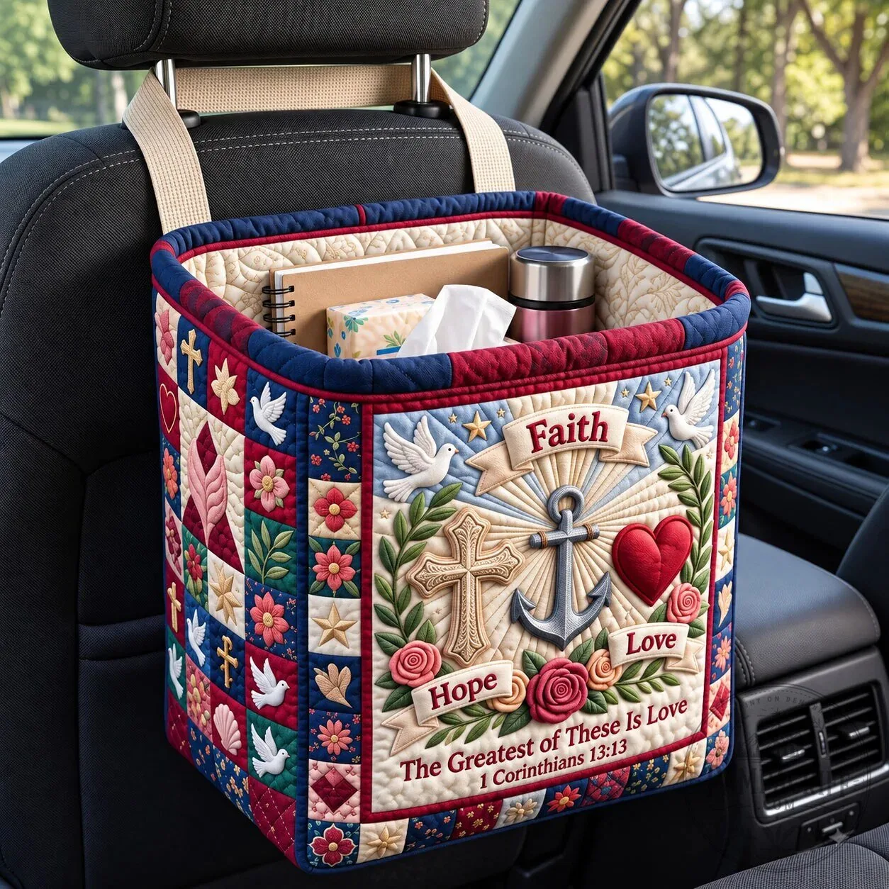Christian Faith Hope Love The Greatest of These Is Love Car Storage Basket
