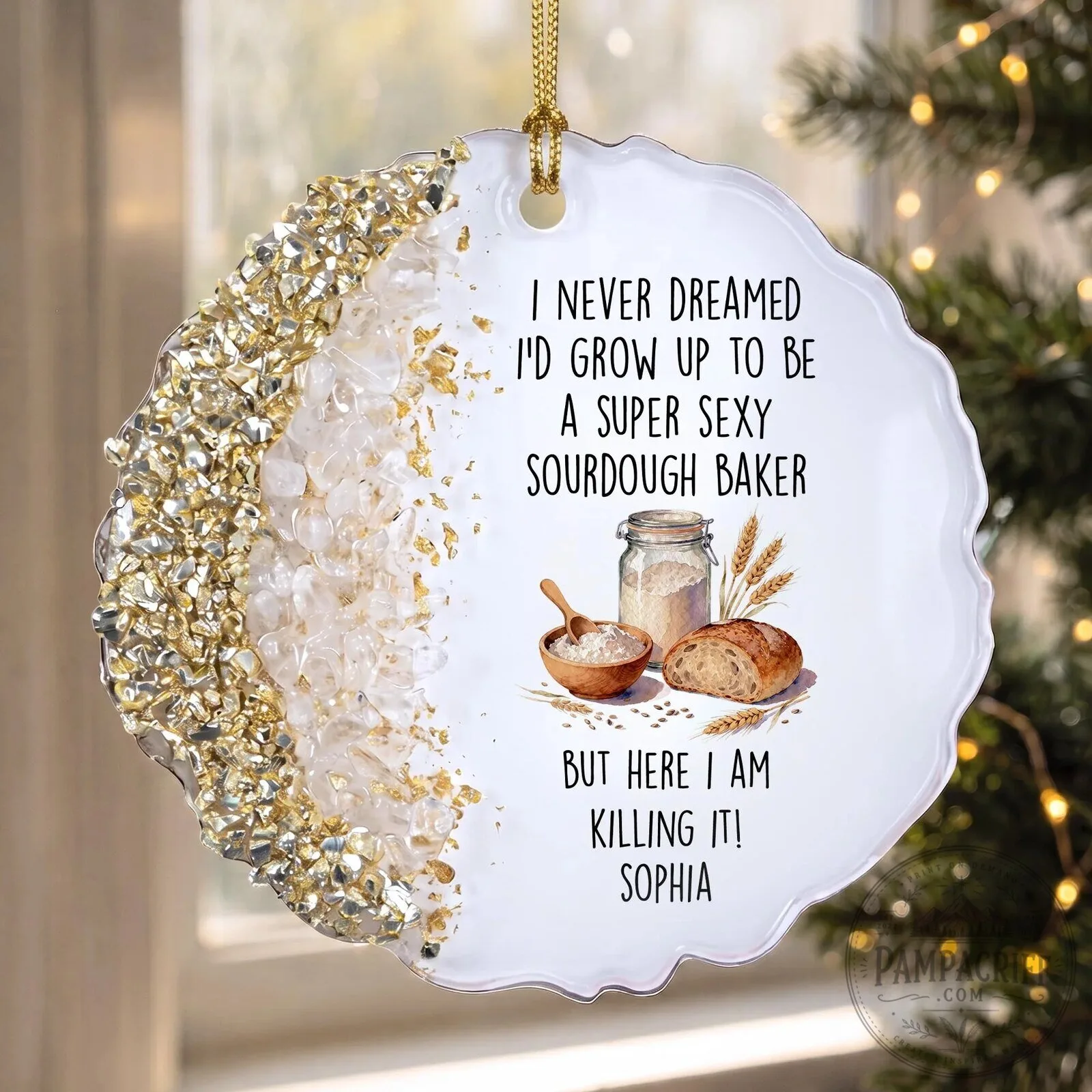 Funny Sourdough Baker Personalized Christmas Ornament, Gift for Baking Lovers 13 Funny Sourdough Baker Personalized Christmas Ornament, Gift for Baking Lovers