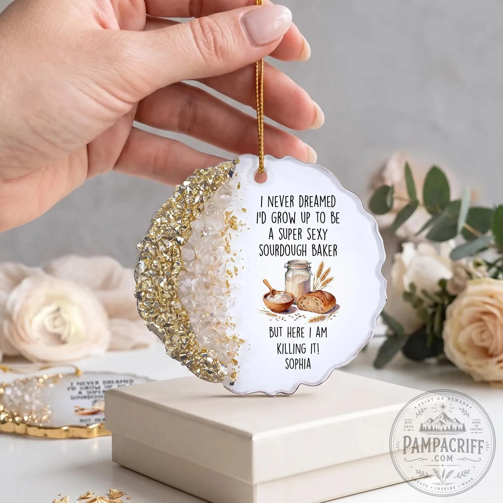 Funny Sourdough Baker Personalized Christmas Ornament, Gift for Baking Lovers 15 Funny Sourdough Baker Personalized Christmas Ornament, Gift for Baking Lovers