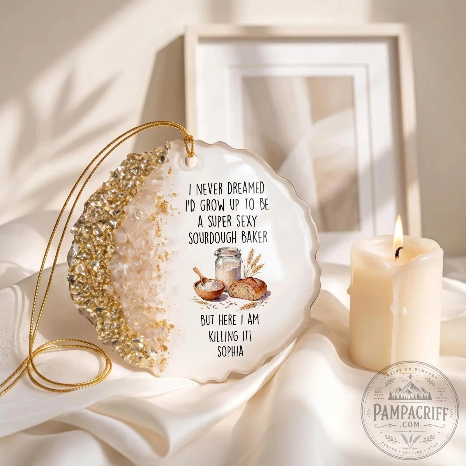 Funny Sourdough Baker Personalized Christmas Ornament, Gift for Baking Lovers 16 Funny Sourdough Baker Personalized Christmas Ornament, Gift for Baking Lovers