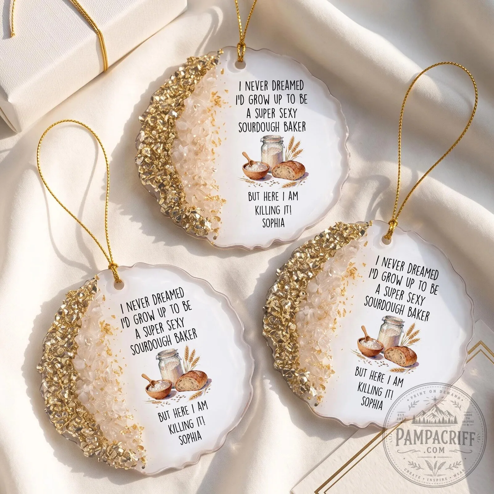 Funny Sourdough Baker Personalized Christmas Ornament, Gift for Baking Lovers 17 Funny Sourdough Baker Personalized Christmas Ornament, Gift for Baking Lovers