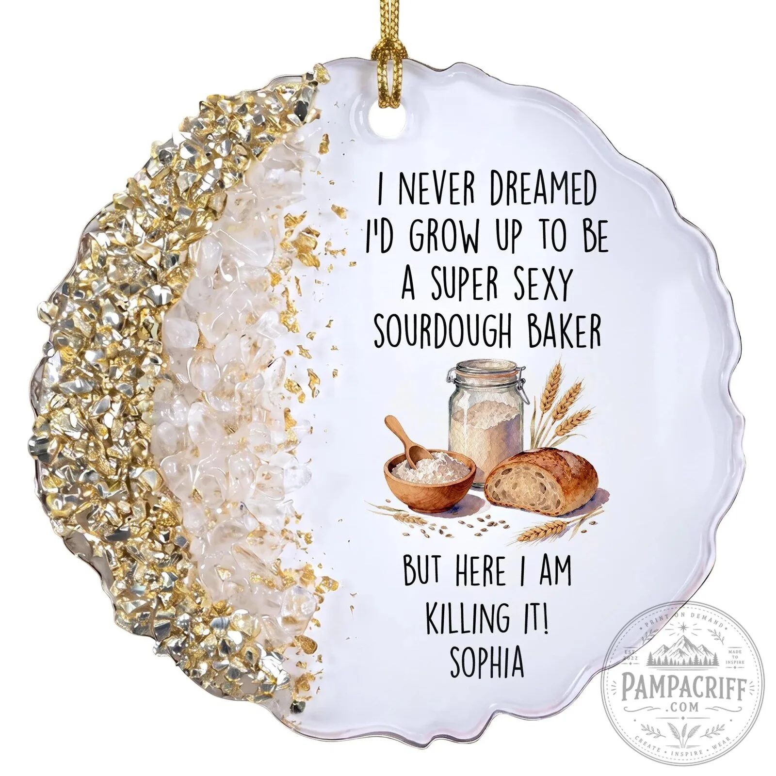 Funny Sourdough Baker Personalized Christmas Ornament, Gift for Baking Lovers 21 Funny Sourdough Baker Personalized Christmas Ornament, Gift for Baking Lovers