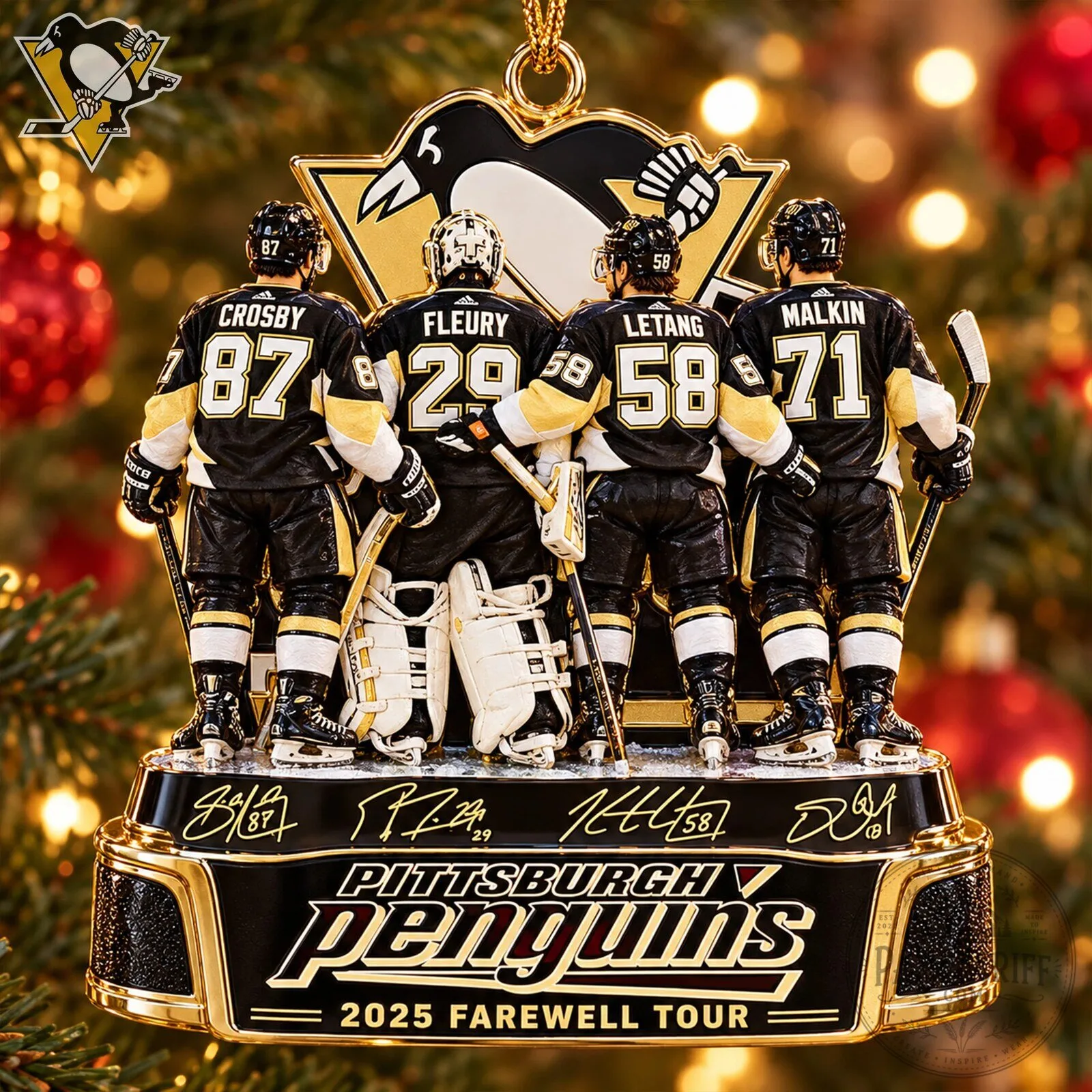 Pittsburgh Penguins 2025 Farewell Tour Hockey Team Christmas Ornament