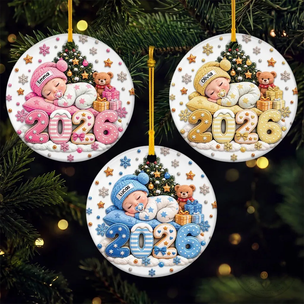 Personalized Baby's First Christmas Ornament 2026 Newborn Keepsake Decoration Personalized Baby's First Christmas Ornament 2026 Newborn Keepsake Decoration