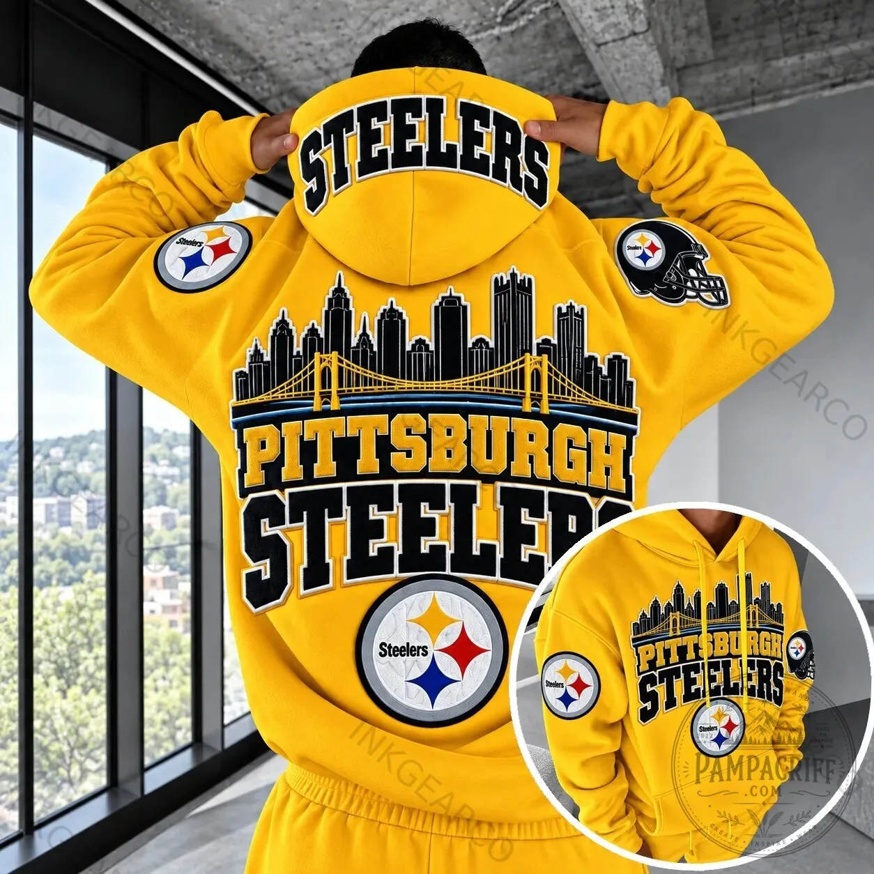 Pittsburgh Steelers Football Team Skyline Logo Hoodie 2 Pittsburgh Steelers Football Team Skyline Logo Hoodie