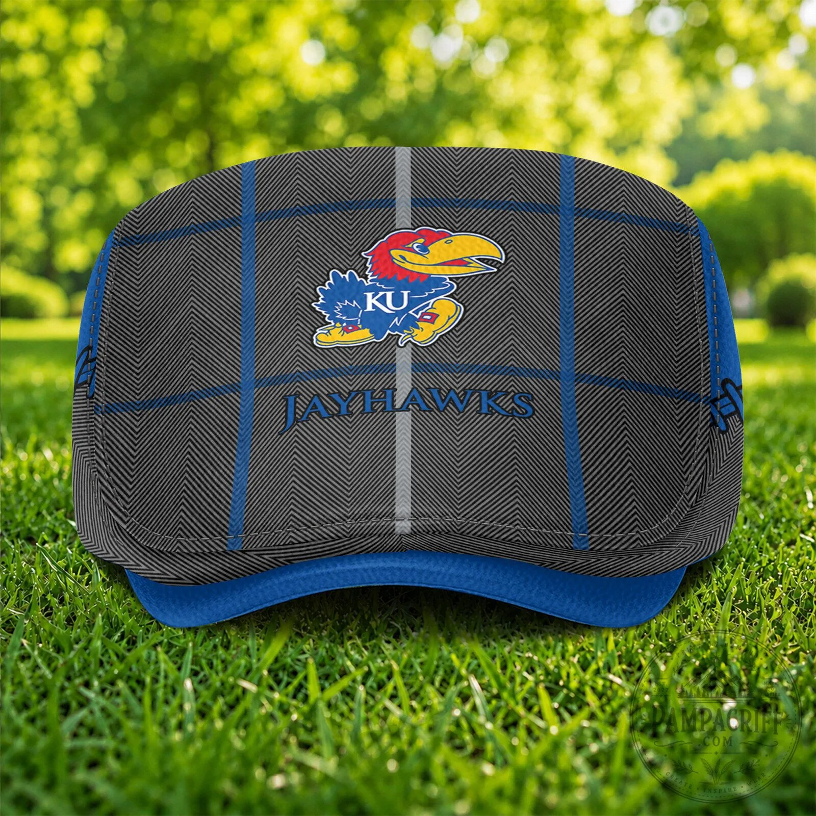Kansas Jayhawks NCAA University Blue Plaid Flat Cap Hat 10 Kansas Jayhawks NCAA University Blue Plaid Flat Cap Hat