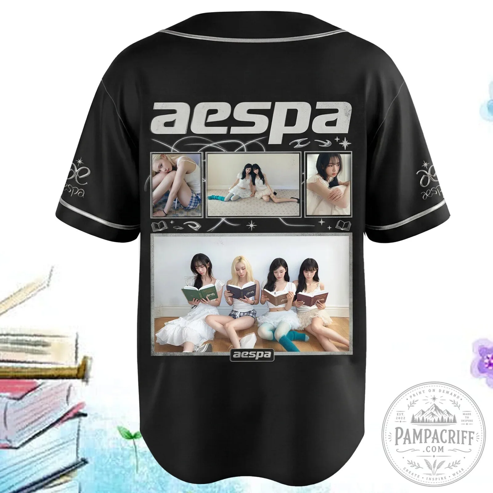 Aespa K-Pop Group Baseball Jersey 8 Aespa K-Pop Group Baseball Jersey
